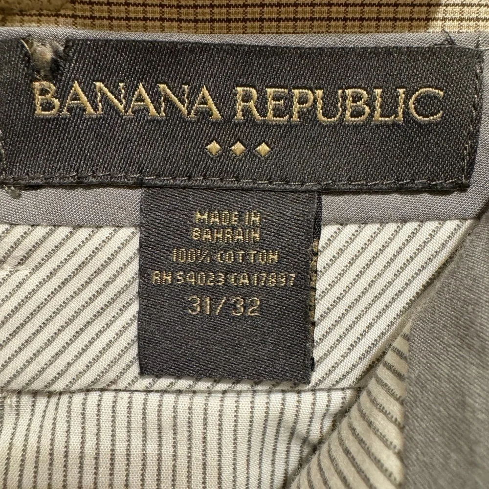 Banana Republic Men’s Khaki Tan Plaid Pants Sz 31/32
